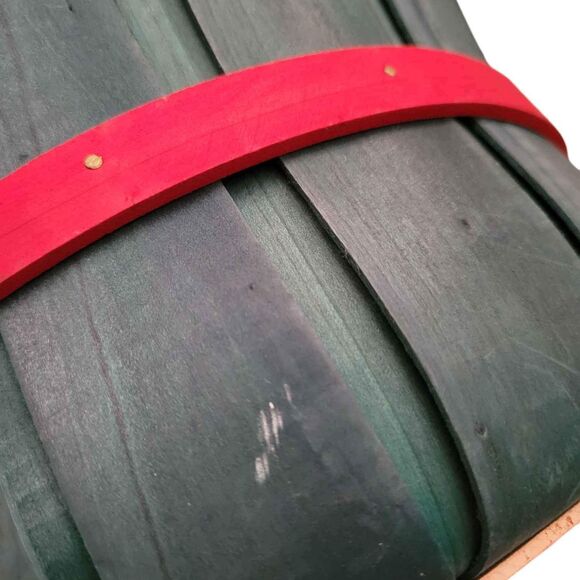 NWT Vintage 2003 Green and Red Let It Snow Bushel Basket - Picture 5 of 6